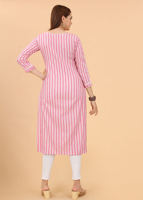 Pink Readymade Cotton Kurti