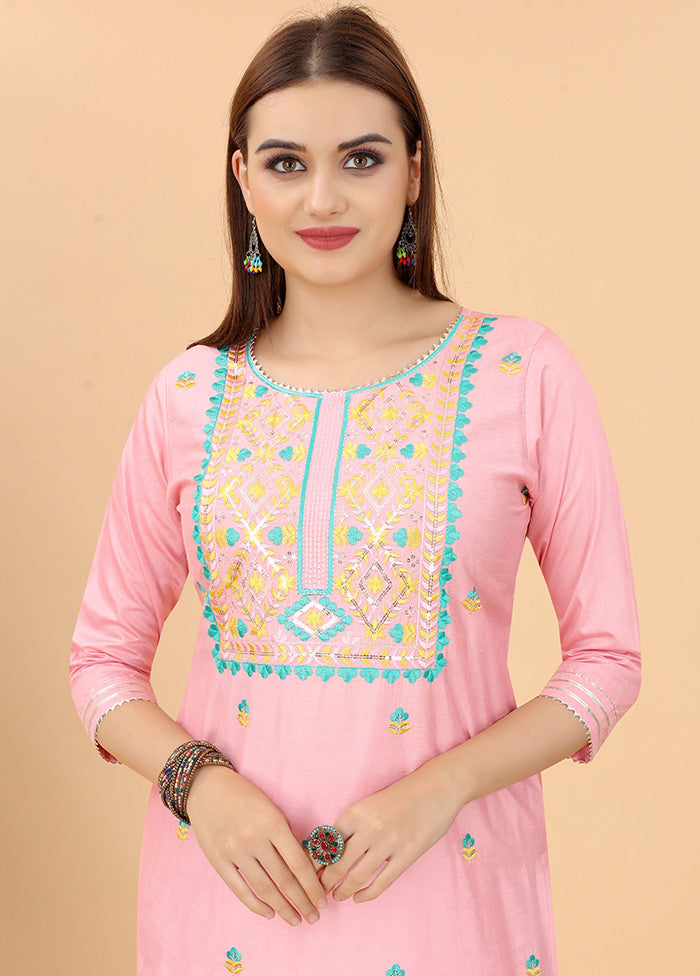 Pink Readymade Cotton Kurti