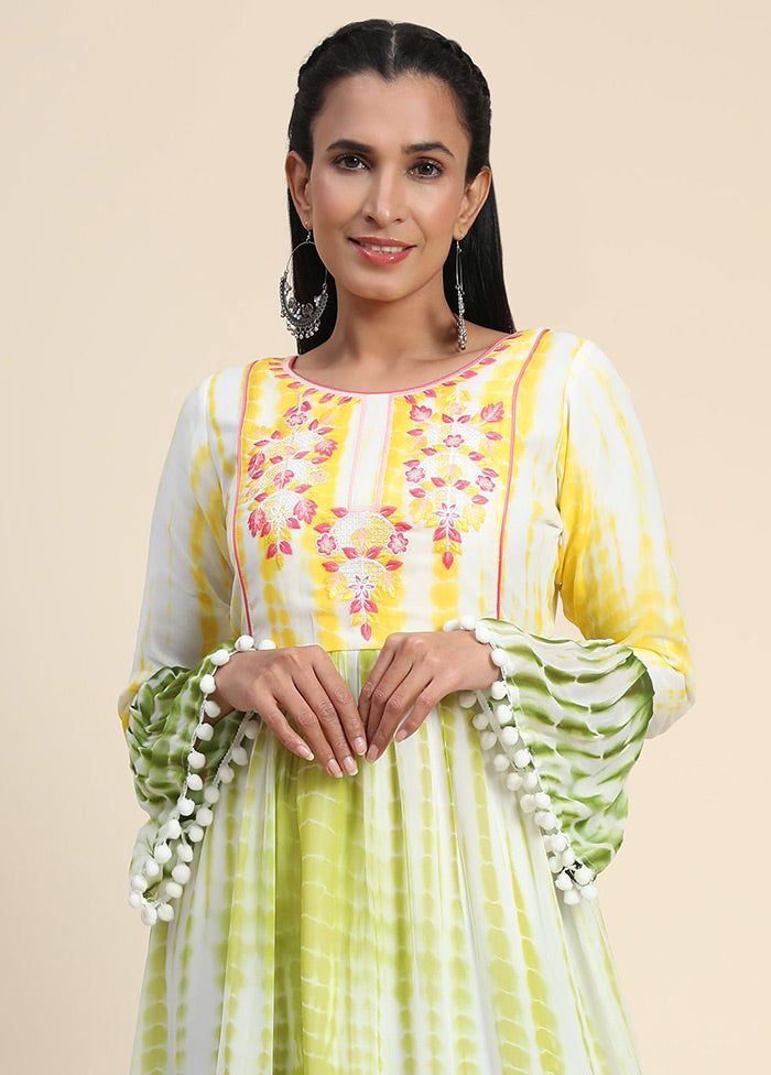 Yellow Readymade Cotton Long Kurti