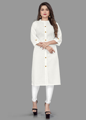 White Readymade Cotton Kurti