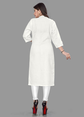 White Readymade Cotton Kurti - Indian Silk House Agencies