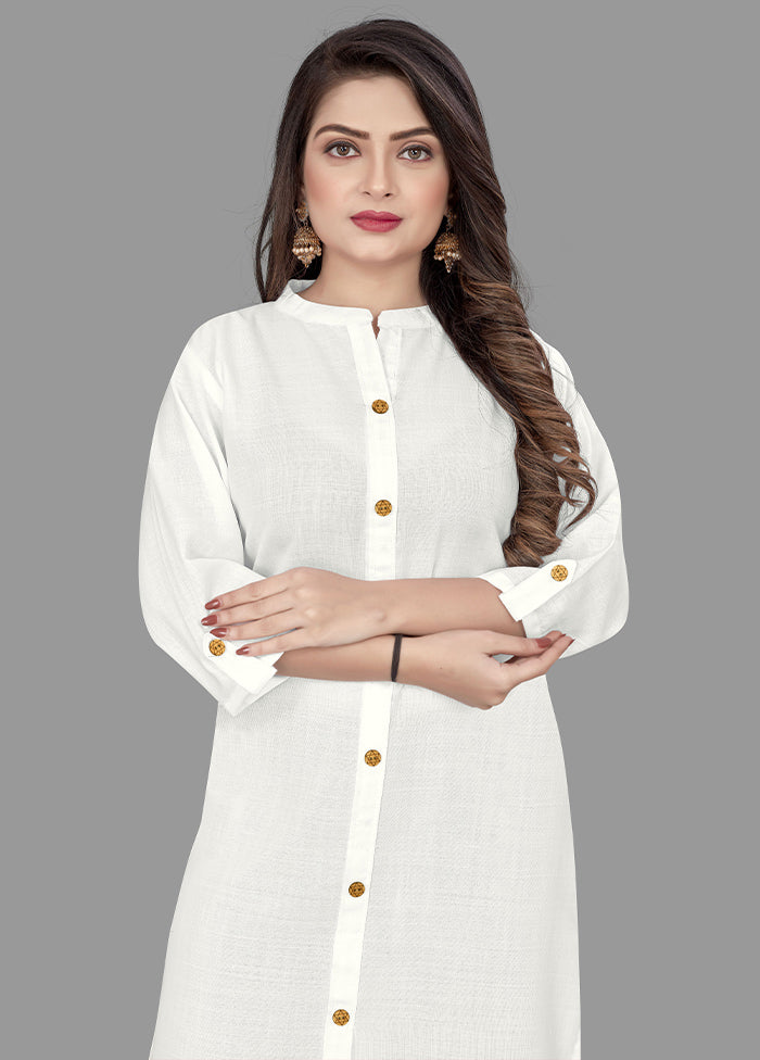 White Readymade Cotton Kurti