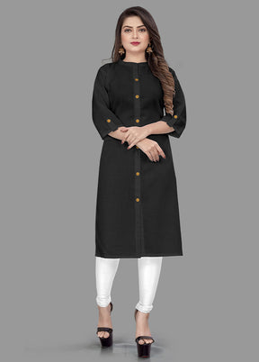 Black Readymade Cotton Kurti - Indian Silk House Agencies