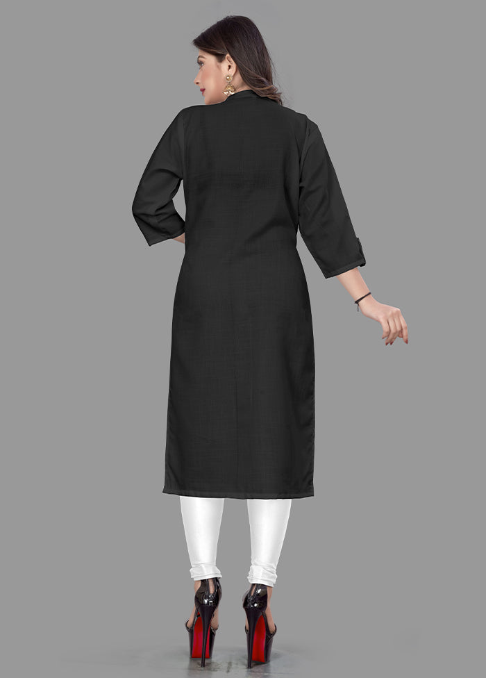 Black Readymade Cotton Kurti - Indian Silk House Agencies