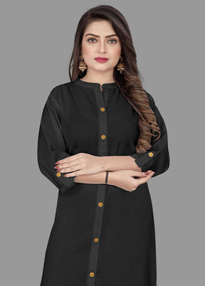 Black Readymade Cotton Kurti - Indian Silk House Agencies