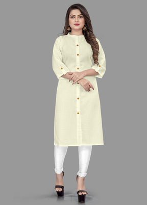 Off White Readymade Cotton Kurti