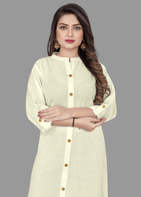 Off White Readymade Cotton Kurti