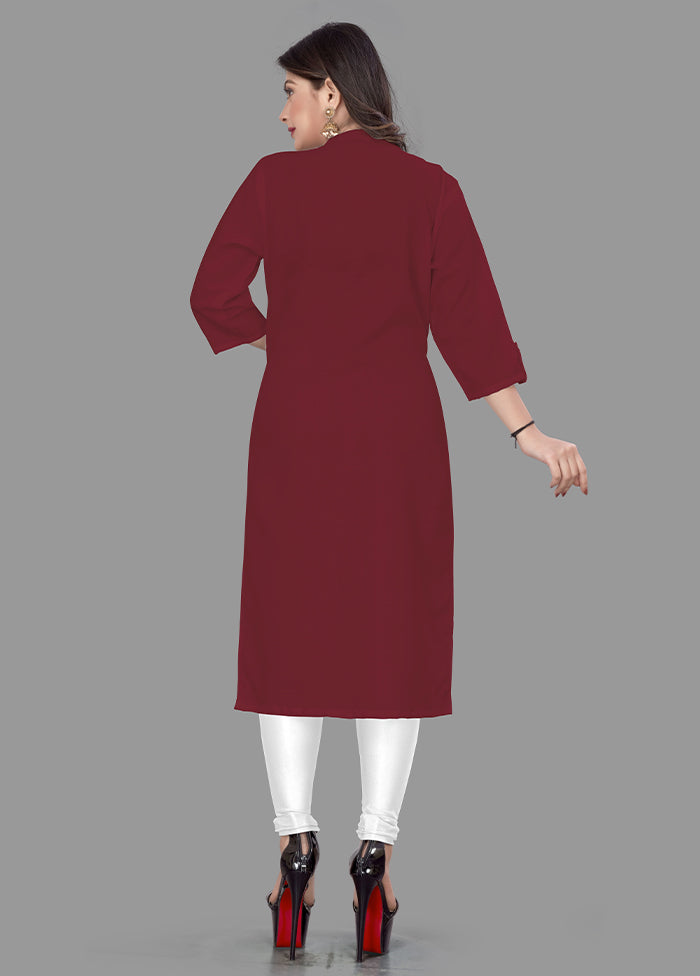 Maroon Readymade Cotton Kurti - Indian Silk House Agencies