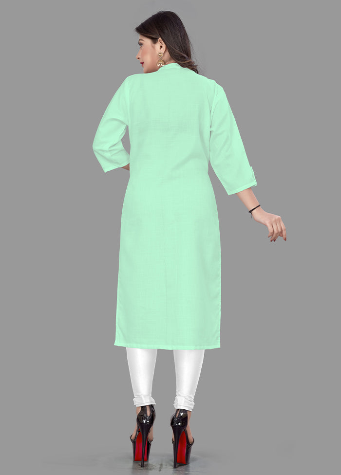 Sea Green Readymade Cotton Kurti