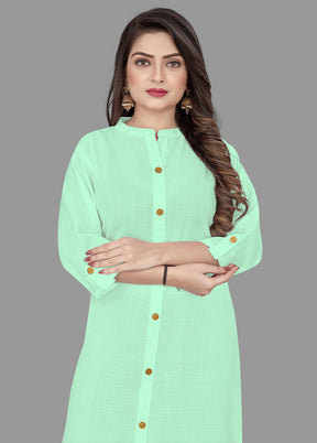 Sea Green Readymade Cotton Kurti