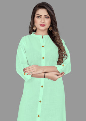 Sea Green Readymade Cotton Kurti - Indian Silk House Agencies