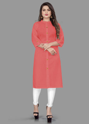 Peach Readymade Cotton Kurti - Indian Silk House Agencies