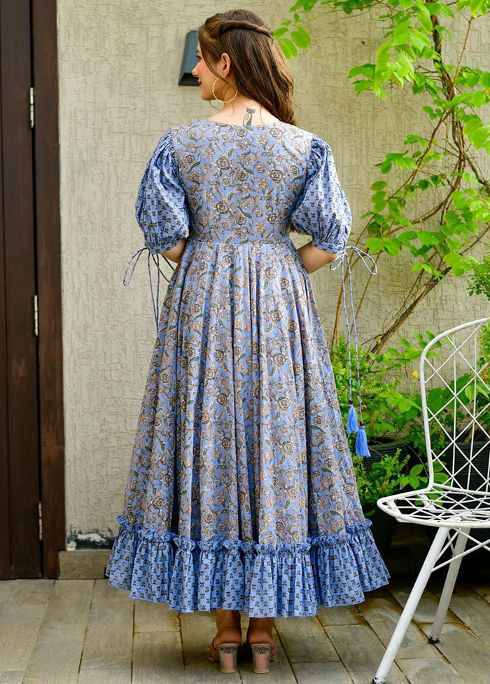 Blue Readymade Cotton Kurti - Indian Silk House Agencies