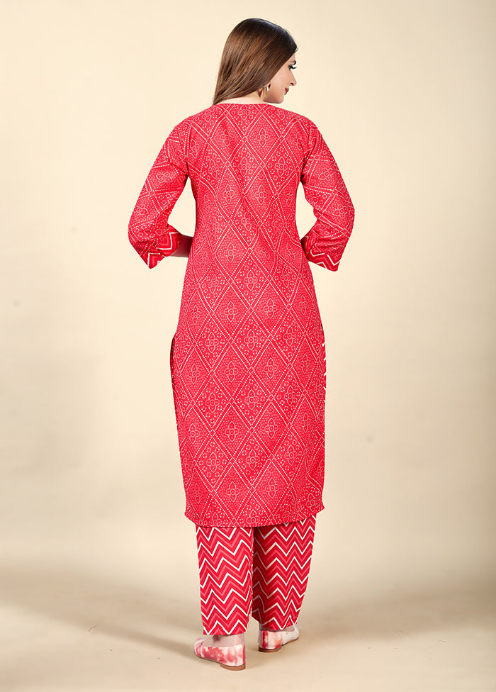 2 Pc Pink Readymade Cotton Kurti Set - Indian Silk House Agencies