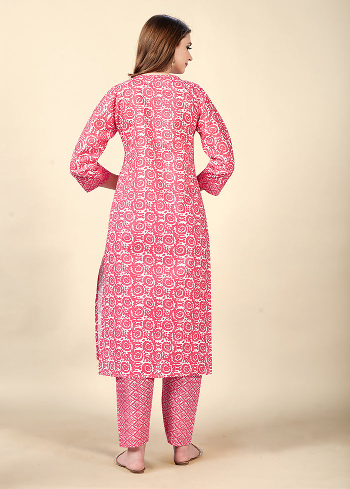 2 Pc Pink Readymade Cotton Kurti Set - Indian Silk House Agencies