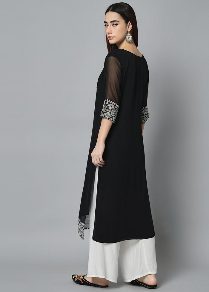 Black Readymade Georgette Kurti - Indian Silk House Agencies