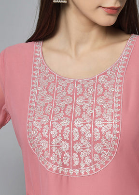 Pink Readymade Georgette Kurti - Indian Silk House Agencies