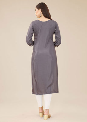 Grey Readymade Silk Kurti - Indian Silk House Agencies