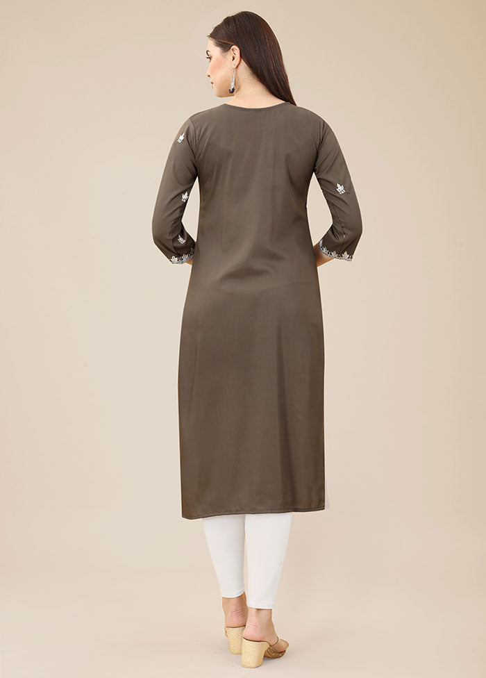 Brown Readymade Silk Kurti - Indian Silk House Agencies