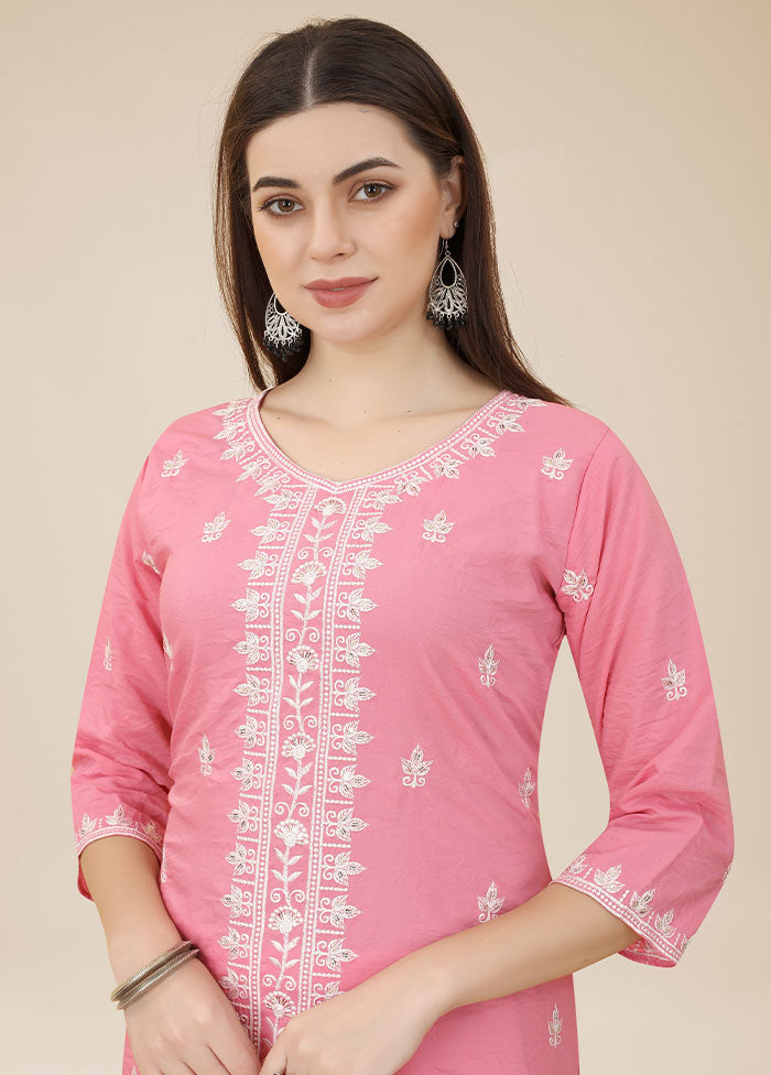 Pink Readymade Silk Kurti