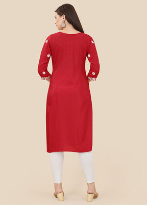 Maroon Readymade Silk Kurti - Indian Silk House Agencies