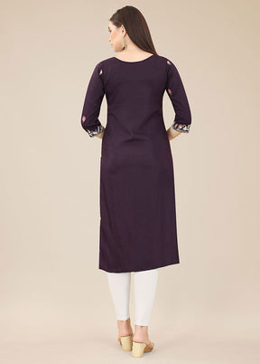 Purple Readymade Silk Kurti