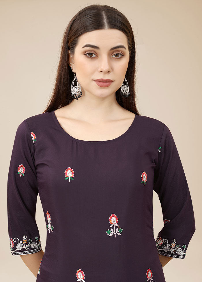 Purple Readymade Silk Kurti - Indian Silk House Agencies