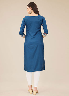 Blue Readymade Silk Kurti - Indian Silk House Agencies