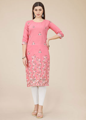 Pink Readymade Silk Kurti - Indian Silk House Agencies