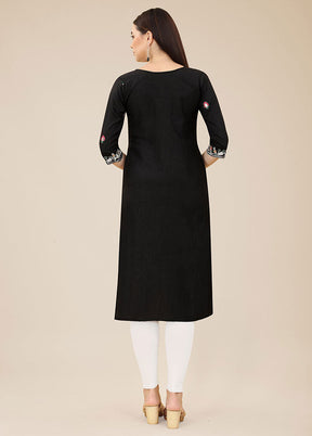 Black Readymade Silk Kurti - Indian Silk House Agencies