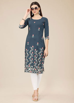 Grey Readymade Silk Kurti - Indian Silk House Agencies