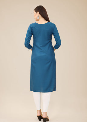 Blue Readymade Silk Kurti - Indian Silk House Agencies