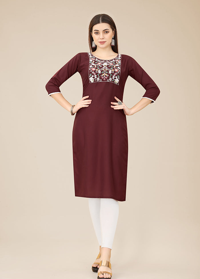 Wine Readymade Silk Kurti - Indian Silk House Agencies