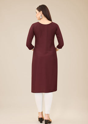 Wine Readymade Silk Kurti - Indian Silk House Agencies