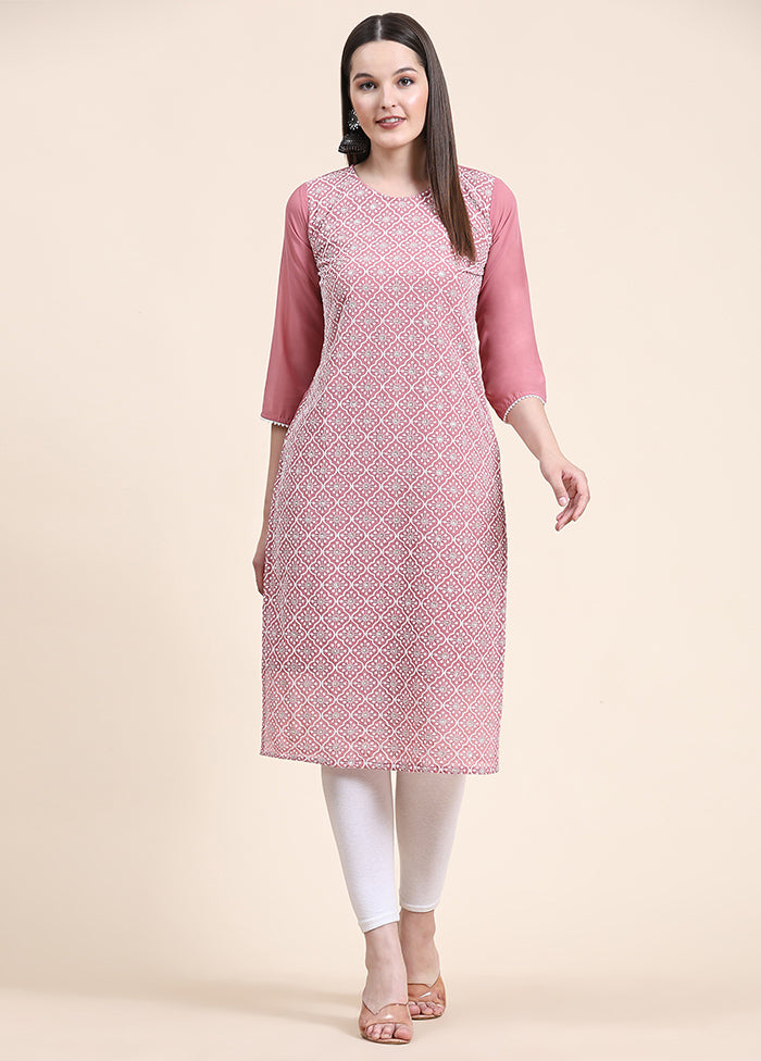 Pink Readymade Georgette Kurti