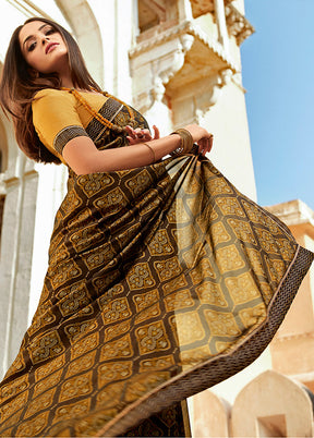 Brown Spun Silk Saree With Blouse Piece - Indian Silk House Agencies