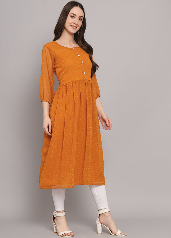 Mustard Readymade Georgette Kurti