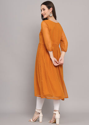 Mustard Readymade Georgette Kurti