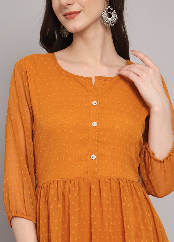 Mustard Readymade Georgette Kurti