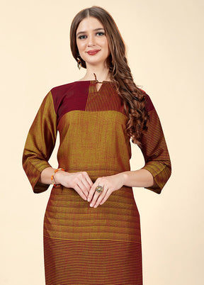 2 Pc Maroon Readymade Cotton Kurti Set - Indian Silk House Agencies