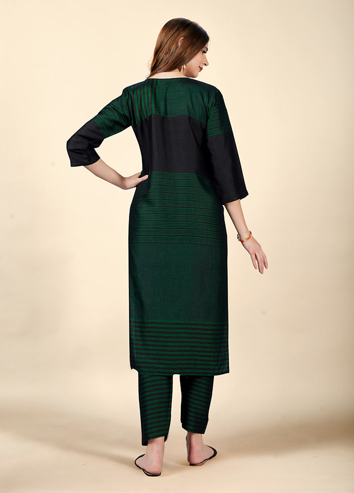 2 Pc Green Readymade Cotton Kurti Set - Indian Silk House Agencies