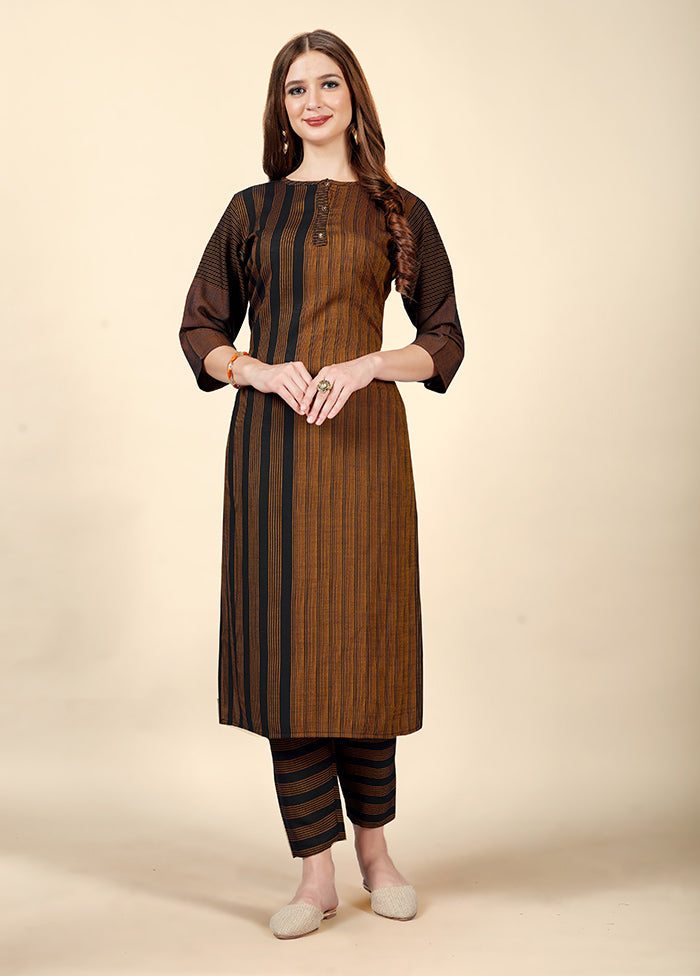 2 Pc Black Readymade Cotton Kurti Set - Indian Silk House Agencies