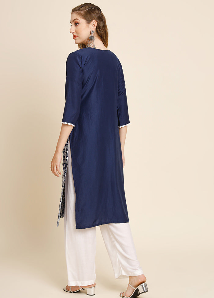 Blue Readymade Georgette Long Kurti