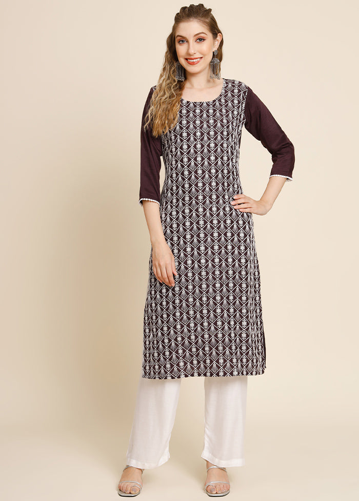 Purple Readymade Georgette Long Kurti