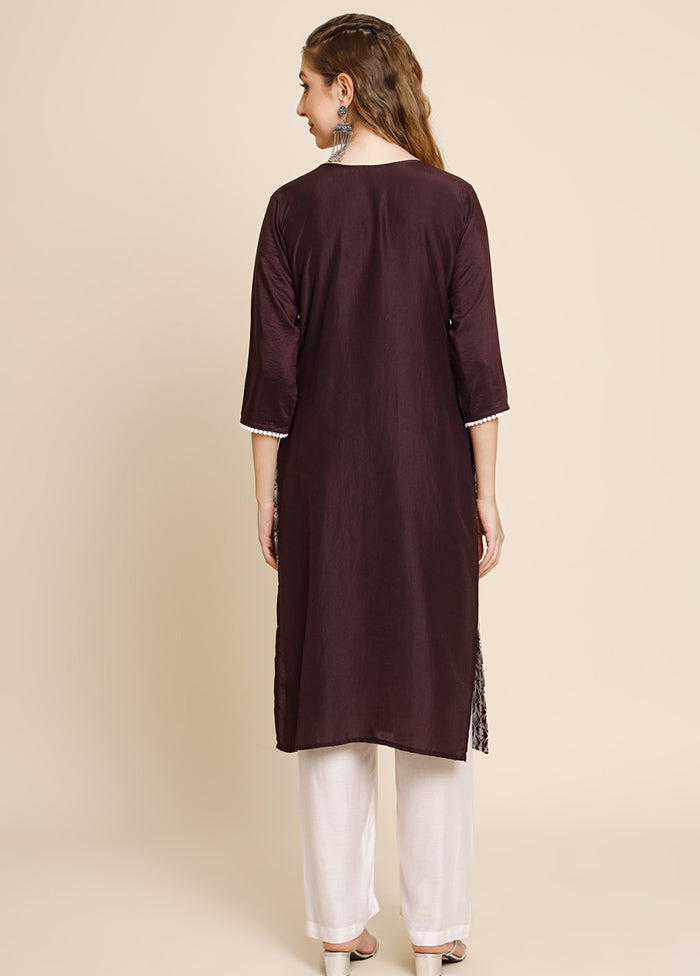 Purple Readymade Georgette Long Kurti