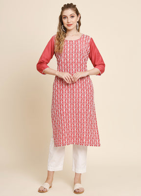 Pink Readymade Georgette Long Kurti