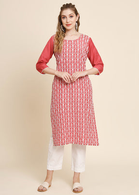 Pink Readymade Georgette Long Kurti - Indian Silk House Agencies