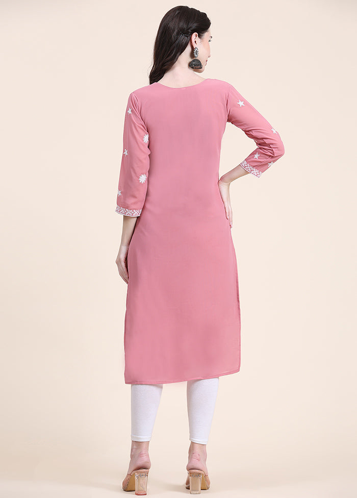 Pink Readymade Cotton Long Kurti - Indian Silk House Agencies