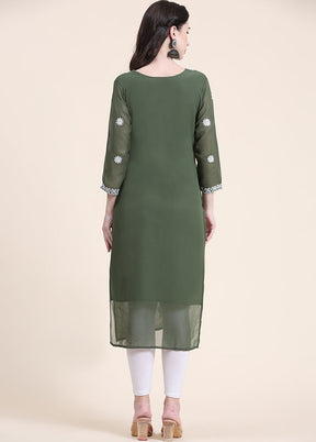 Green Readymade Cotton Long Kurti - Indian Silk House Agencies