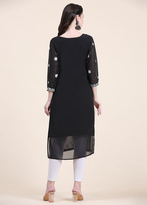 Black Readymade Cotton Long Kurti - Indian Silk House Agencies